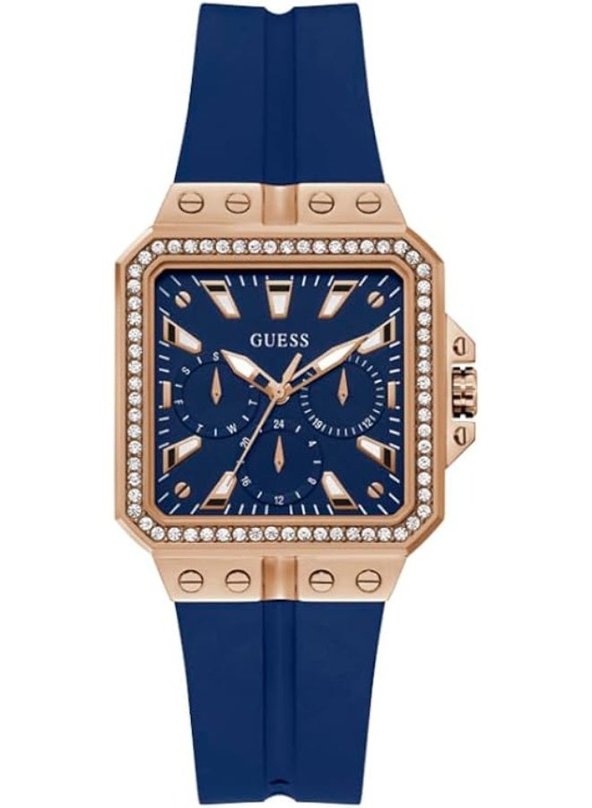 GUESS Women's 34mm Watch - Blue Strap Blue  Dial Iridescent Case GW0618L - Image 1