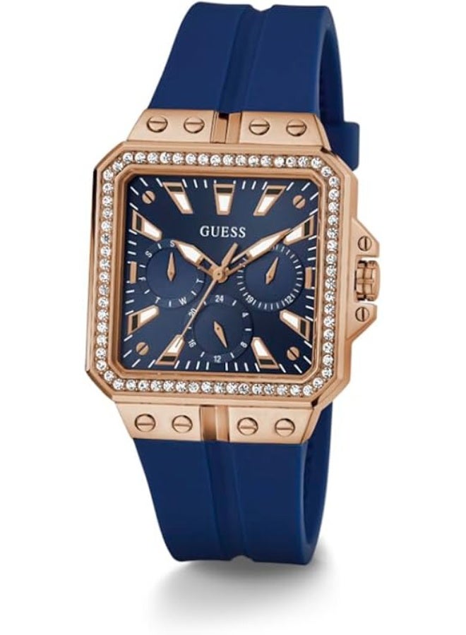GUESS Women's 34mm Watch - Blue Strap Blue  Dial Iridescent Case GW0618L - Image 5