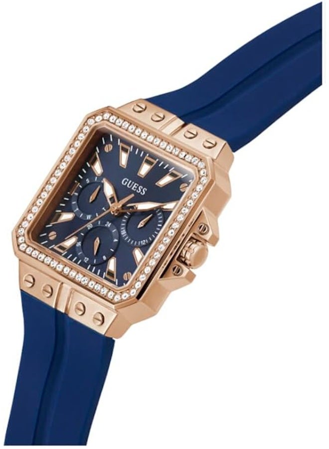 GUESS Women's 34mm Watch - Blue Strap Blue  Dial Iridescent Case GW0618L - Image 4
