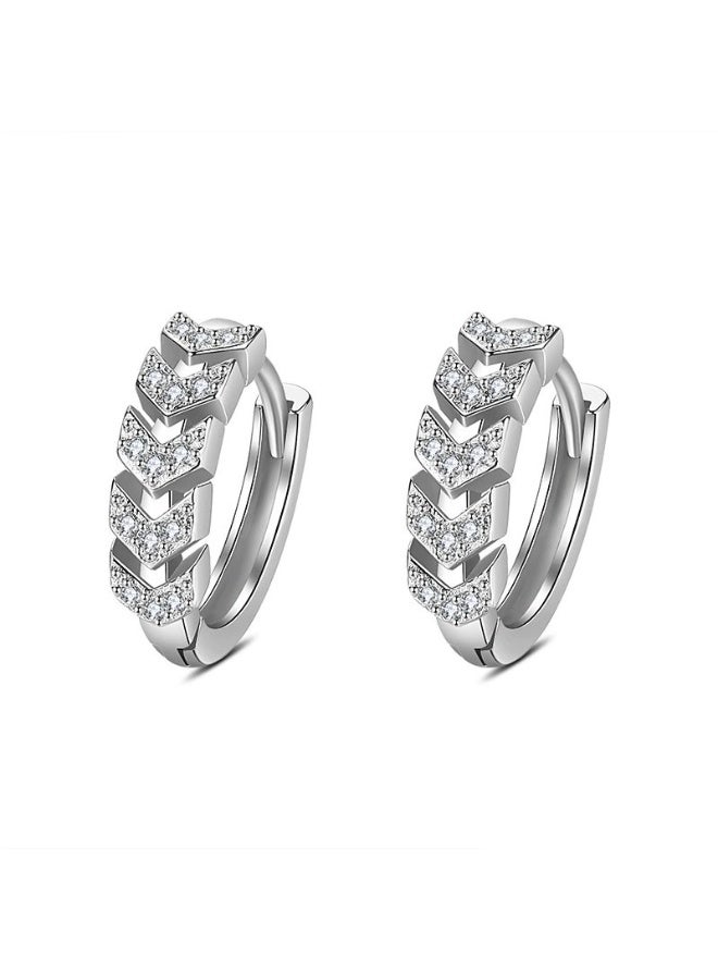 Silver Arrow Earrings for Women Girls – Dainty Stud Earrings with Sparkling Cubic Zirconia, Hypoallergenic Fashion Jewelry  - Image 1