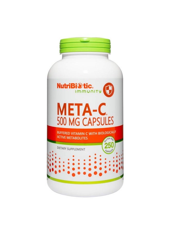 Metac Capsules 500 Mg Spirulinabound Vitamin C 250 Count ; Buffered With Calcium Biologically Active Spirulina Metabolites & Lemon Bioflavonoids ; Antioxidant & Collagen Support