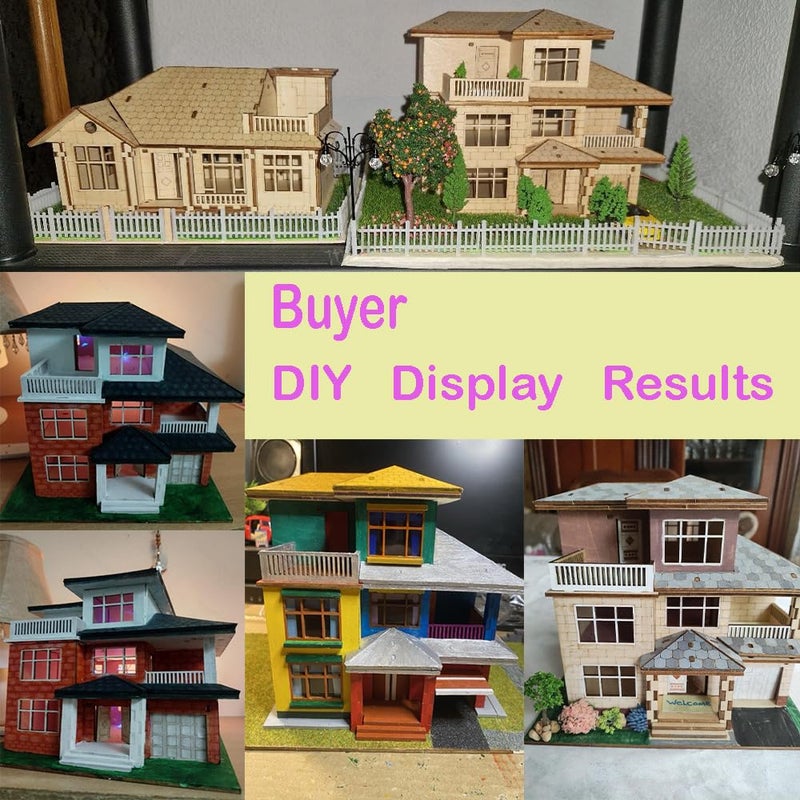 FOKKAH 3D Wooden Puzzles for Adults,DIY Color Modern Villa Wooden Model Kits,Creative Art Ornaments,Gift on Birthday - Image 2