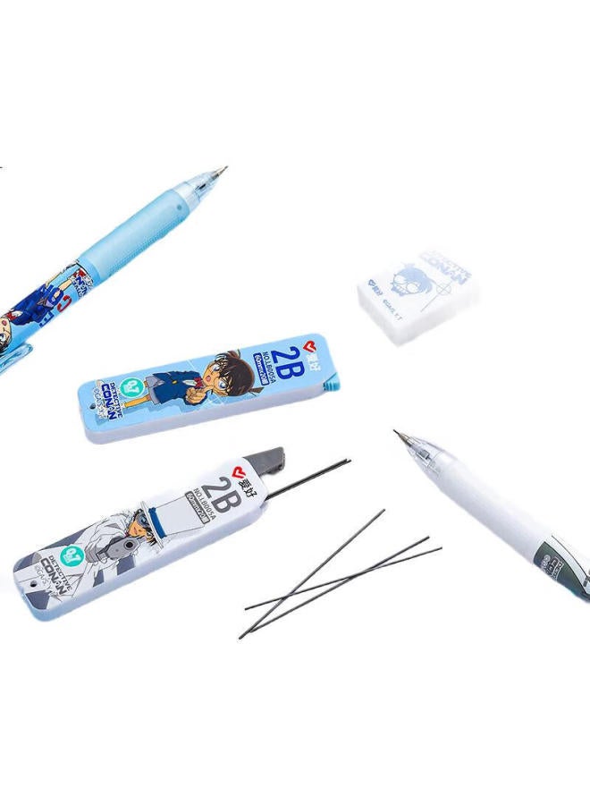 Aihao (Aihao) Conan Co-Branded 0.7Mm Mechanical Pencil For Elementary Students Gift 2B Lead Pencil (1 Pencil, 1 Eraser, 1 Box Of Lead) Conan - Image 2