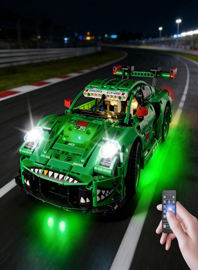 Kyglaring طقم إضاءة Kyglaring متوافق مع مكعبات بناء سيارة السباق Lego Porsche 911 GT3 R Rexy AO رقم 42224، جهاز تحكم عن بعد مطور، الإضاءة فقط، مجموعة النموذج غير متضمنة - Image 1