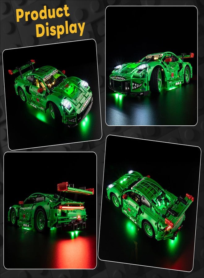 Kyglaring طقم إضاءة Kyglaring متوافق مع مكعبات بناء سيارة السباق Lego Porsche 911 GT3 R Rexy AO رقم 42224، جهاز تحكم عن بعد مطور، الإضاءة فقط، مجموعة النموذج غير متضمنة - Image 5