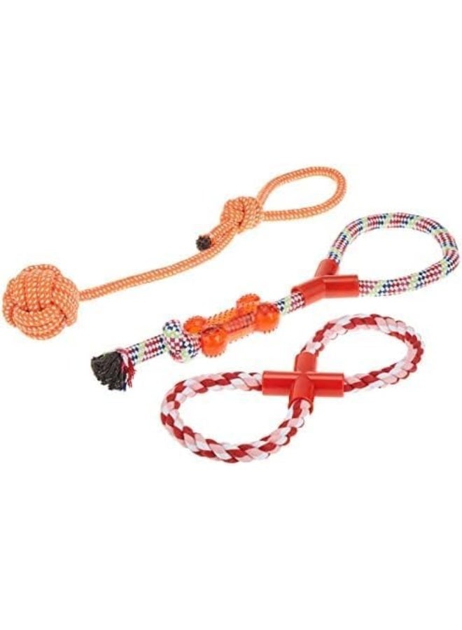 Queens 10 Pcs Pet Puppy Toys Gift Set Ball Rope and Chew Squeaky for Dog Cat - Image 3
