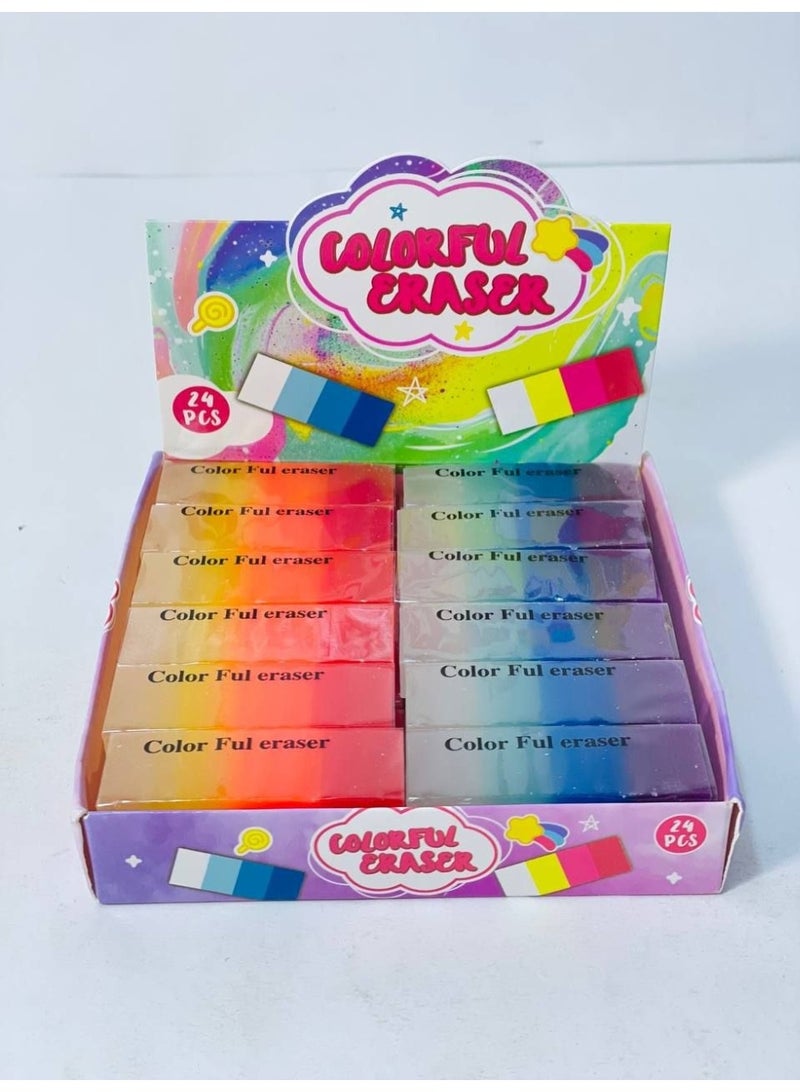 Transparent eraser, colored eraser, mixed 4 colors in 1, small size, 5 pieces - Image 1