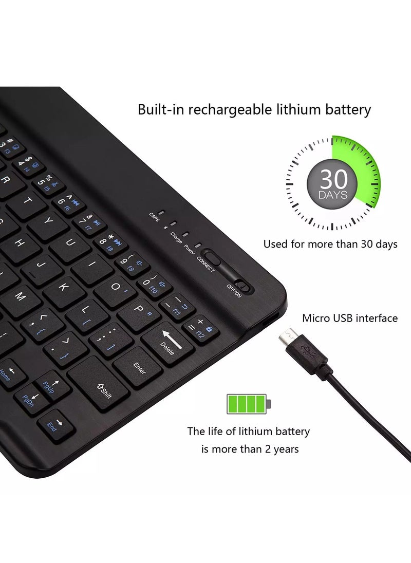Generic Ultra Slim Bluetooth Keyboard Portable Mini Rechargeable for Apple iPad iPhone Samsung Tablet Phone Smartphone iOS Android Windows 10 inch  - Image 3