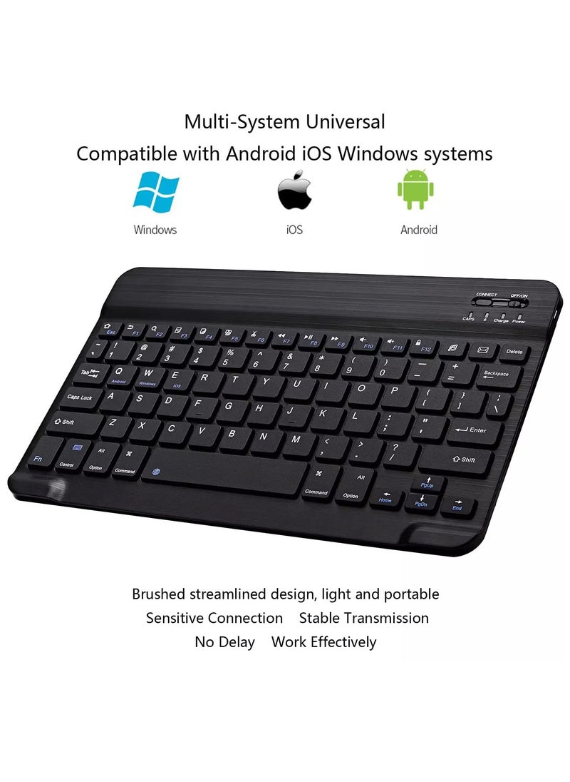 Generic - Ultra Slim Bluetooth Keyboard Portable Mini Rechargeable for Apple iPad iPhone Samsung Tablet Phone Smartphone iOS Android Windows 10 inch - Image 1