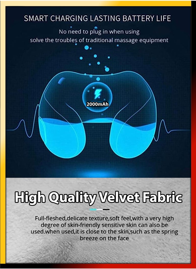 DBLEW Electric Rechargeable U Shape Potable Shiatsu Pillow Massager Cervical Neck And Shoulder Kneading Vibrating Massage Pain Relief For Airplane Flight Travel Train Travelling Car Home Office Relaxation  - Image 3