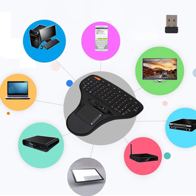 klarako Keyboard, 2 in 1 Multimedia Keyboard with Trackball Mouse and Touchpad, Mini Keyboard QWERTY US Layout for TV Box, Laptop, Computer, 2000 / XP/, Linux, - Image 3