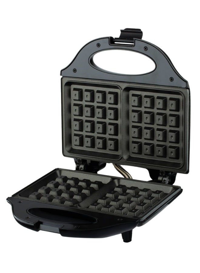 TRADEGATE Electric Waffle Maker 750W with Dual Non-Stick Plates – Double Sided Heating Belgian Waffle Iron	Compact Portable Waffle Baker with Indicator Lights for Home Breakfast - Image 1