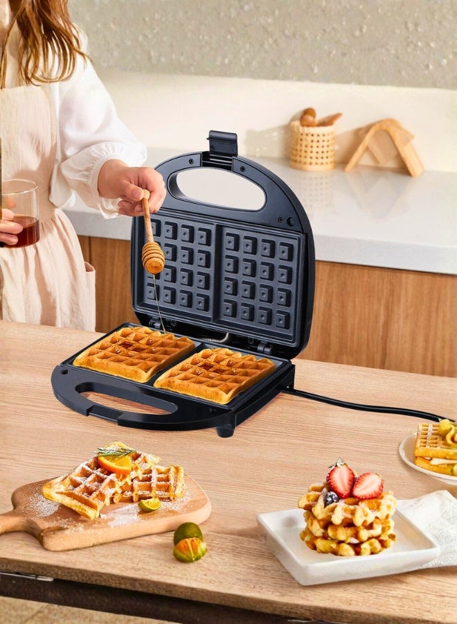 TRADEGATE Electric Waffle Maker 750W with Dual Non-Stick Plates – Double Sided Heating Belgian Waffle Iron	Compact Portable Waffle Baker with Indicator Lights for Home Breakfast - Image 5