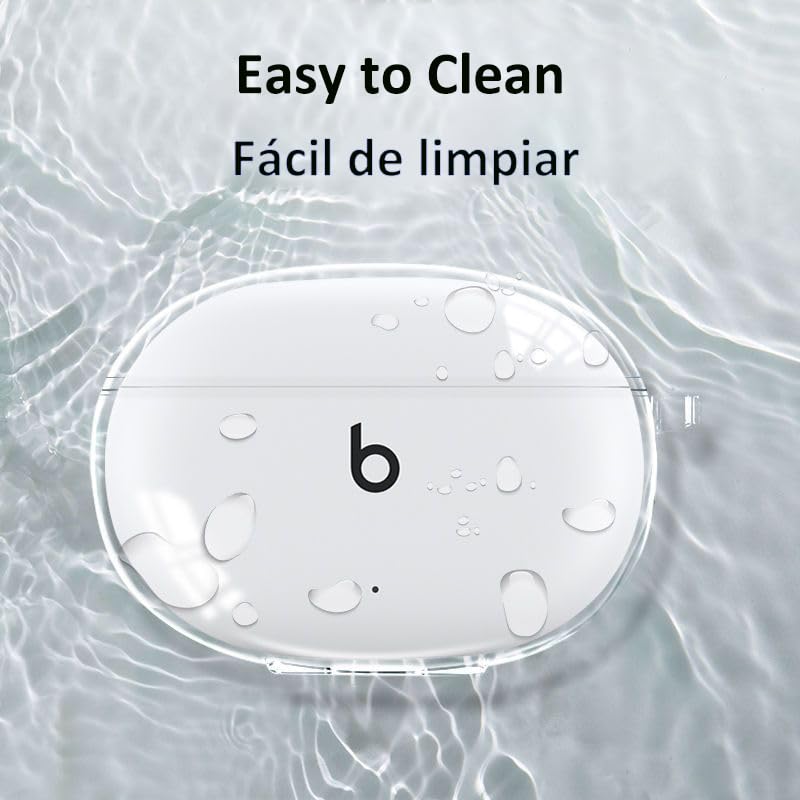 USTIYA Case for Beats Studio Buds+ 2023/Beats Studio Buds 2021 Protective Cover Transparent Key Chain Strap Protection Wireless Charging (Clear) - Image 5