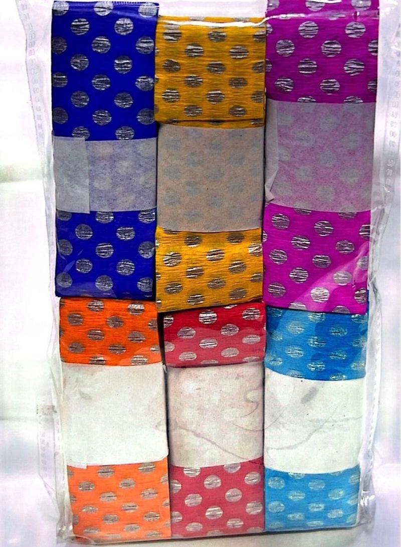 Flamingo DESIGN CREPE RIBBON 6×7 STRIPS MULTICOLOR  WITH DOT - Image 2