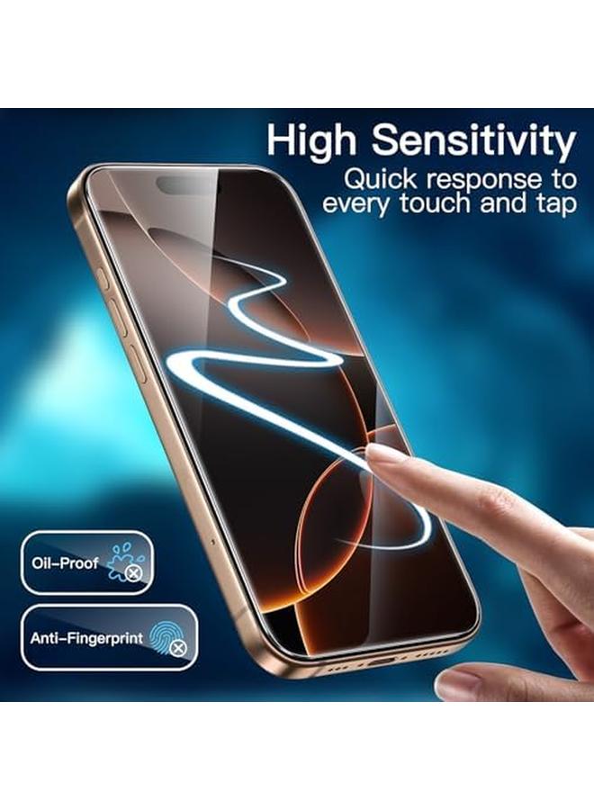 جي تيك واقي شاشة لهاتف آيفون 16 برو ماكس 6.9 بوصة، تركيب سهل للغاية في 10 ثوانٍ مع صينية محاذاة بخطوة واحدة، فيلم زجاجي مقوى خالٍ من الفقاعات، جراب صديق للبيئة، شفاف عالي الدقة، عبوتان - Image 5