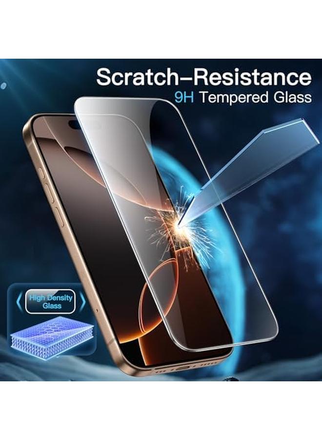 جي تيك واقي شاشة لهاتف آيفون 16 برو ماكس 6.9 بوصة، تركيب سهل للغاية في 10 ثوانٍ مع صينية محاذاة بخطوة واحدة، فيلم زجاجي مقوى خالٍ من الفقاعات، جراب صديق للبيئة، شفاف عالي الدقة، عبوتان - Image 4