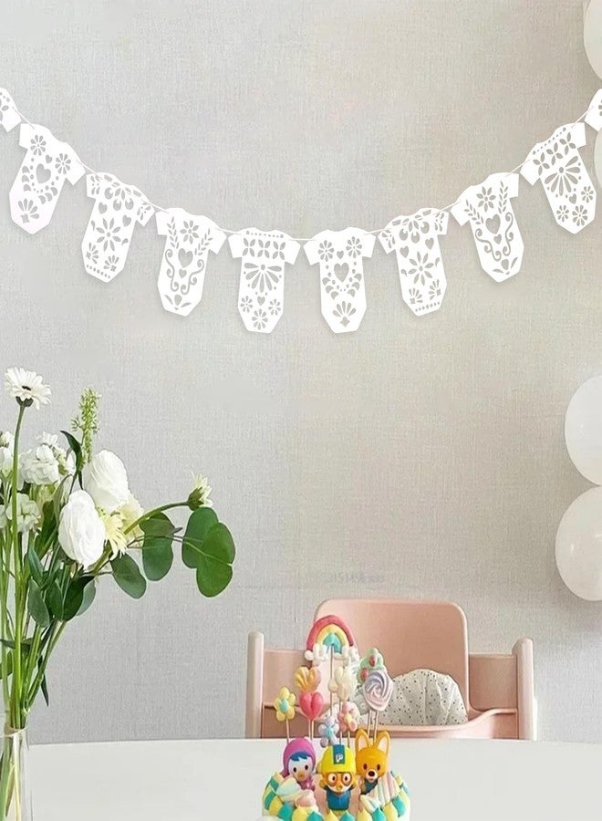 Agkvw Papel Picado Baby Shower Garland - Lace Baby Onesie Banner, Fiesta Garland Decorations for Gender Neutral Party, Baby Shower Party Decor - Image 5