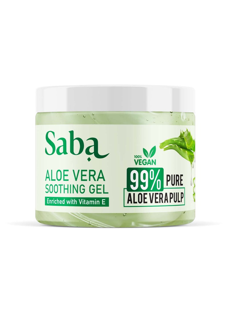 Saba Kombucha Saba Pure Aloe Vera Gel Enriched With Vitamin E for Acne Scars Glowing  Radiant Skin Moisturization after sun Hair application Natural Face care 100gm  - Image 1