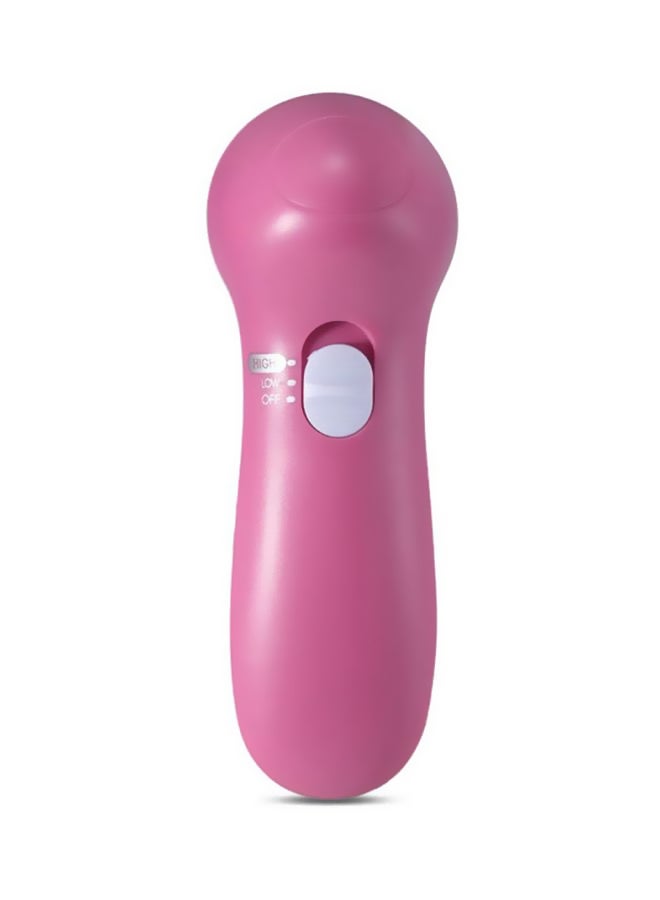 Five-In-One Electric Face Washing Brush Pink/White - Image 3