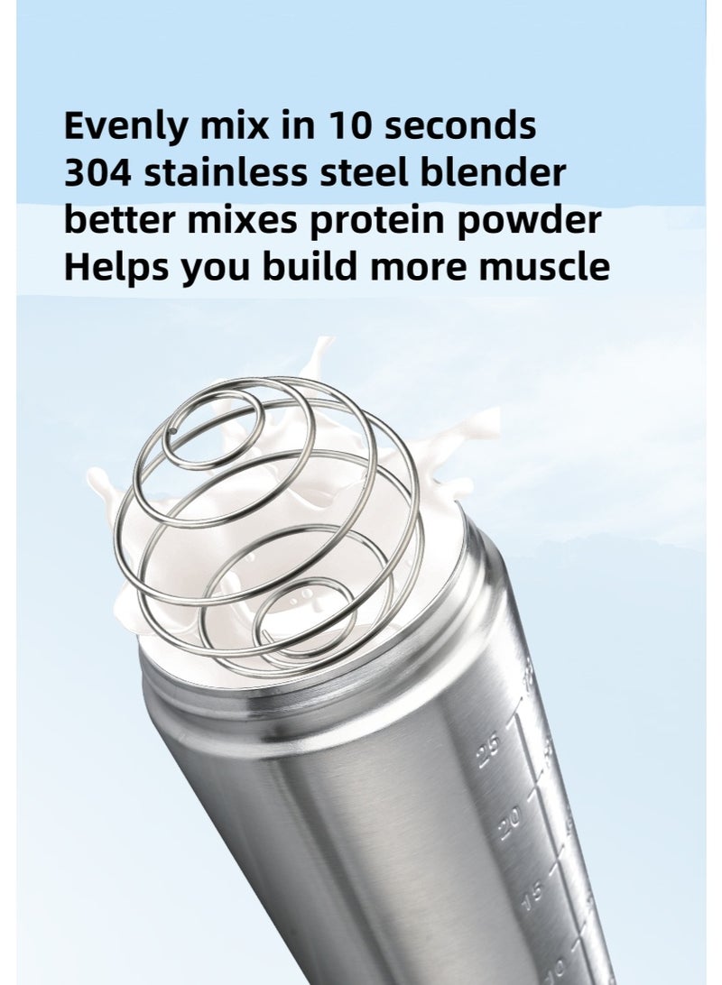 Shaker Bottle with Wire Whisk, Protein Shaker Bottle for Protein Mixes, Stainless Steel Shaker Bottle, Metal Shaker Bottle,Large Shaker Bottle 750ml - Image 5