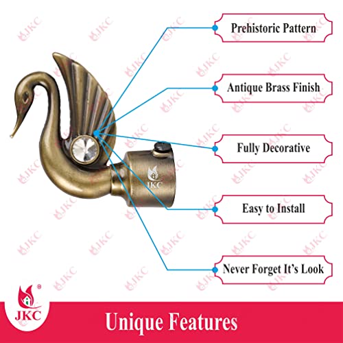 JKC Antique Zinc Alloy Peacock Curtain Brackets and Holders, Curtain Holders for Wall, Curtain Brackets, Stylish Curtain Holder, Curtain Rod Holder, Antique Color - 1 Bracket 1 Holder 1 Wall to Wall - Image 5