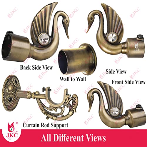 JKC Antique Zinc Alloy Peacock Curtain Brackets and Holders, Curtain Holders for Wall, Curtain Brackets, Stylish Curtain Holder, Curtain Rod Holder, Antique Color - 1 Bracket 1 Holder 1 Wall to Wall - Image 3