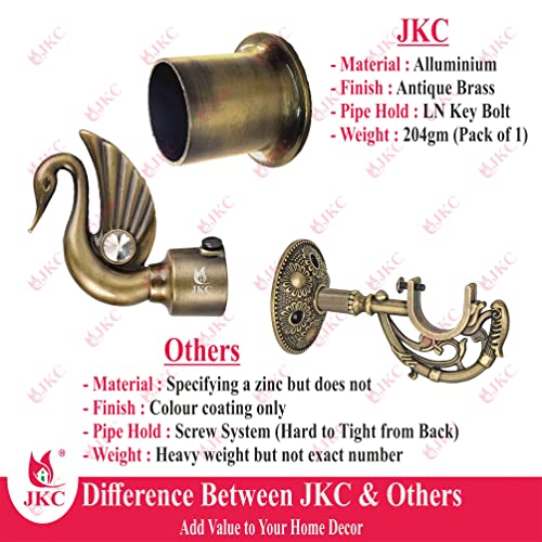 JKC Antique Zinc Alloy Peacock Curtain Brackets and Holders, Curtain Holders for Wall, Curtain Brackets, Stylish Curtain Holder, Curtain Rod Holder, Antique Color - 1 Bracket 1 Holder 1 Wall to Wall - Image 4