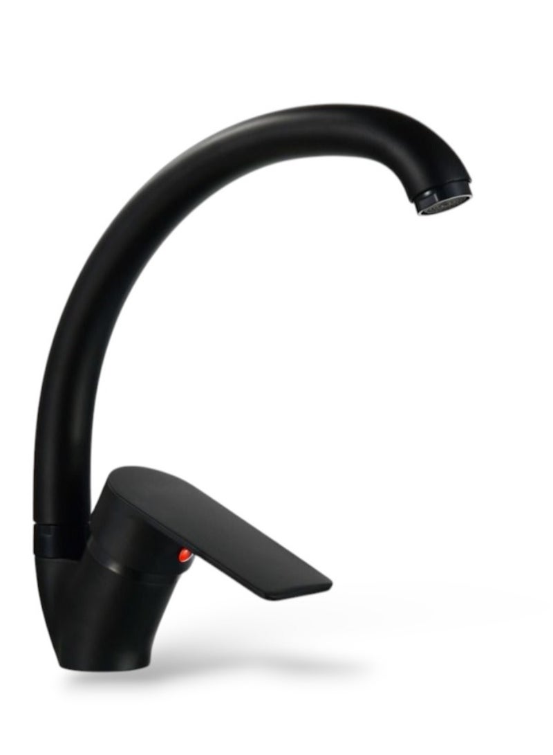 JAMS Matte Black Single-Lever Kitchen Faucet with High Arc Spout