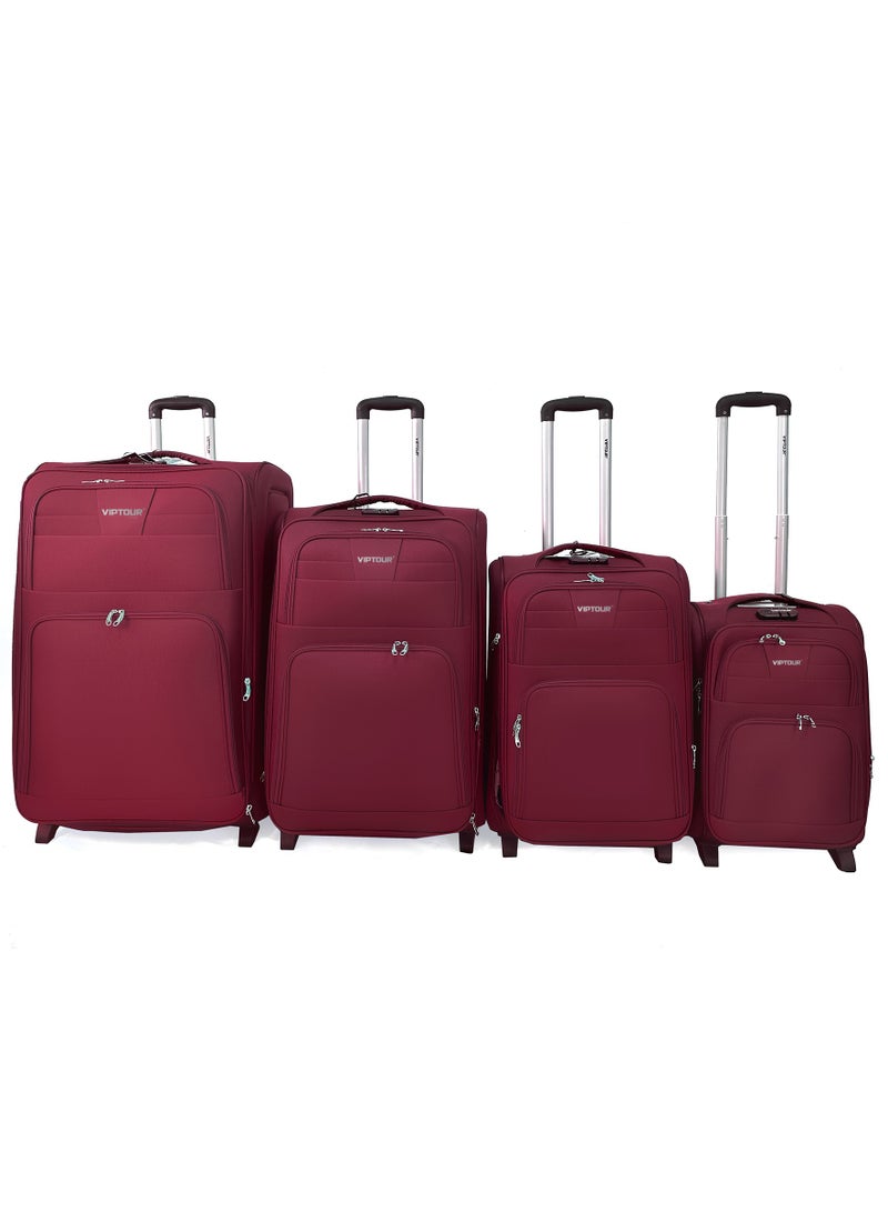 فيبتور مجموعة أمتعة مكونة من 4 قطع، حقيبة عربة متينة بعجلتين وقفل رقمي ومقبض تلسكوبي ثلاثي المراحل - Image 1