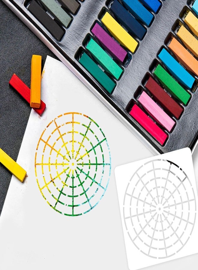 eageus 15 Pieces Mandala Dot Painting Tool Stencils Set, 8/12/16 Segment 3/4/5/6/8 Inches Reusable Mandala Stencil Template for Rock Wood Canvas DIY Painting Art Projects - Image 3