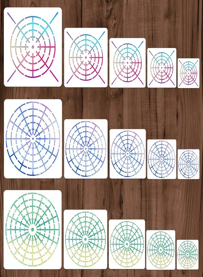 eageus 15 Pieces Mandala Dot Painting Tool Stencils Set, 8/12/16 Segment 3/4/5/6/8 Inches Reusable Mandala Stencil Template for Rock Wood Canvas DIY Painting Art Projects - Image 5