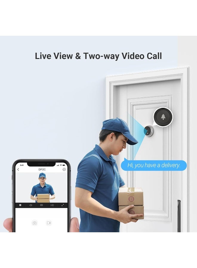 EZVIZ Renewed - DP2C 1080p Video Door Viewer Peephole Camera - Image 5