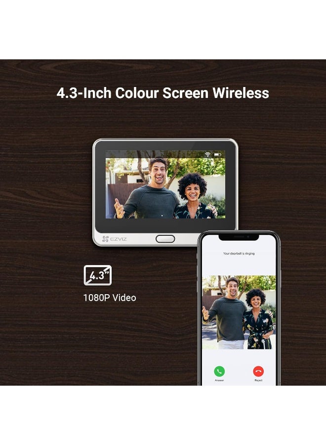 EZVIZ Renewed - DP2C 1080p Video Door Viewer Peephole Camera - Image 2