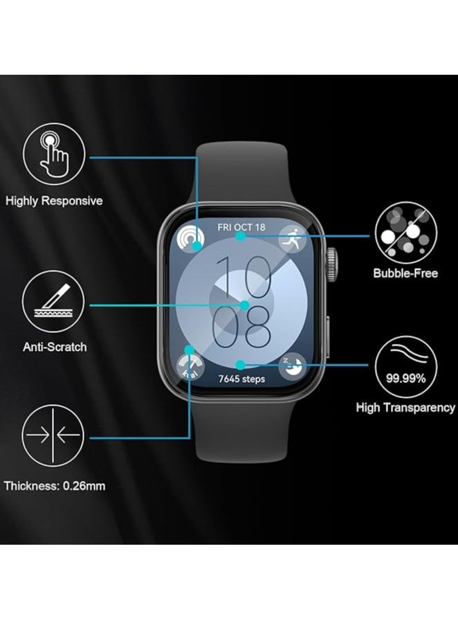 Screen Protector for Huawei Watch Fit 3, 3 Pieces 3D Full Coverage Anti-Scratch Bubble-Free Transparent HD Flexible Protective Film - Image 3