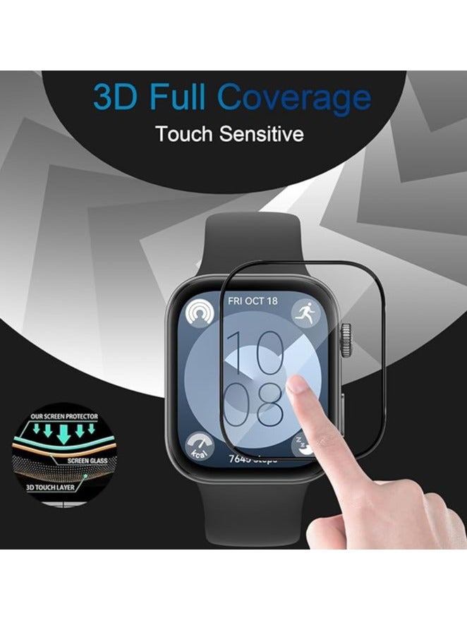 Screen Protector for Huawei Watch Fit 3, 3 Pieces 3D Full Coverage Anti-Scratch Bubble-Free Transparent HD Flexible Protective Film - Image 5