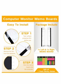 Y&D ELECDON Computer Monitor Memo Board, Multifunction Clear Boards, Set of 2 (Left & Right) Acrylic Message Reminder Pad Side Panels Phone Holder, Utility Organizer for Office Desktop  - Image 2