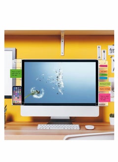 Y&D ELECDON Computer Monitor Memo Board, Multifunction Clear Boards, Set of 2 (Left & Right) Acrylic Message Reminder Pad Side Panels Phone Holder, Utility Organizer for Office Desktop  - Image 5
