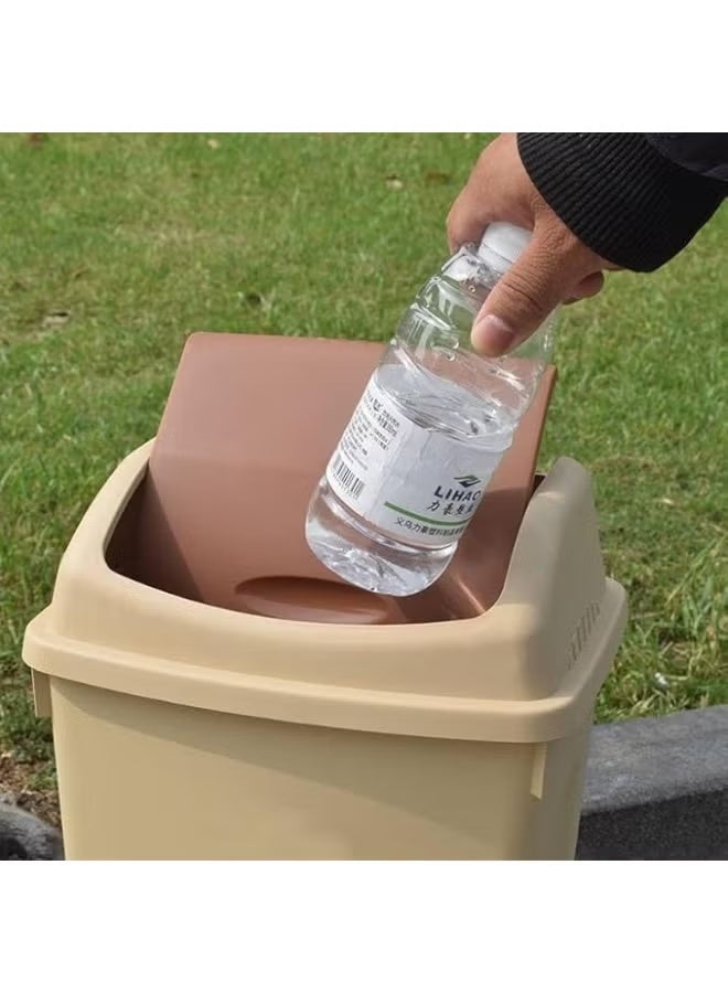 Green Tiger 25L Flip-Top Waste Bin, Plastic Trash Can with Swing Lid - Image 2