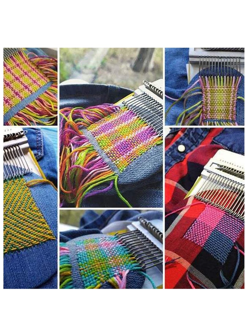 Generic - Darning Loom Speedweve Weaving Tool Kit with 10 Hooks - Wooden Frame for Beginners to Quickly Mend Jeans, Repair Holes, and Create Beautiful DIY Weaving Arts on Clothes and Socks. - Image 1