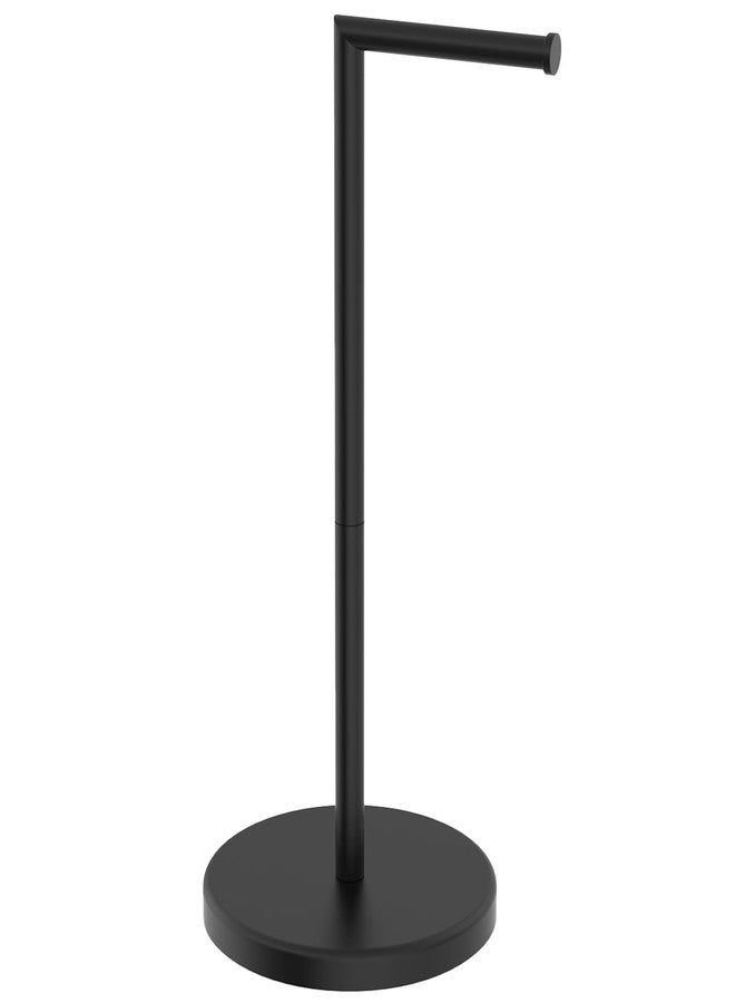 BWE حامل ورق تواليت للحمام من BWE، أسود مطفي، مصنوع من الفولاذ المقاوم للصدأ SUS304، حامل ورق تواليت عصري قائم بذاته، مناسب للحمام والمطبخ وغرفة الغسيل، بقاعدة ثقيلة الوزن. - Image 1