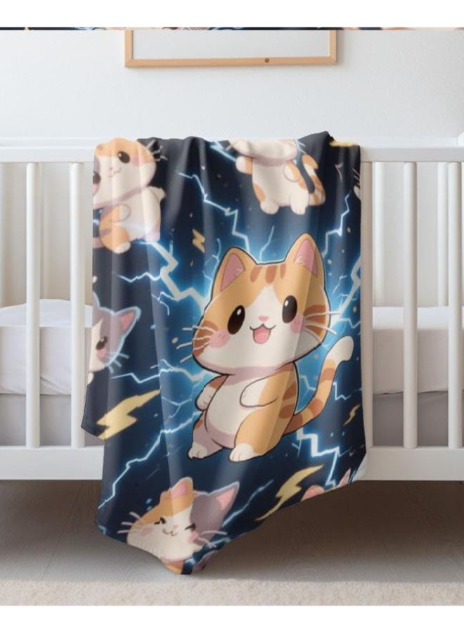 عام بطانية رقيقة من الفانيلا الكرتونية للأطفال والرضع (دافئة ومريحة، ومناسبة للنوم والألعاب) 70 سم * 100 سم - Image 1