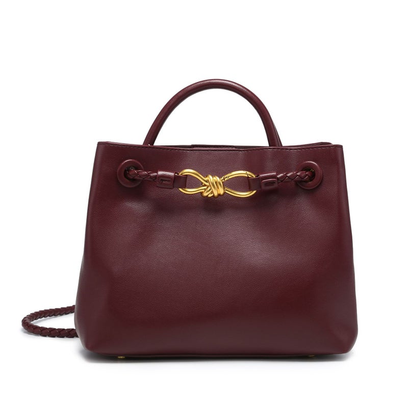 Selling Briefcase Style Genuine Leather Fashion Bow Women'S Satchel Large-Capacity Shoulder Tote Bag - Image 3