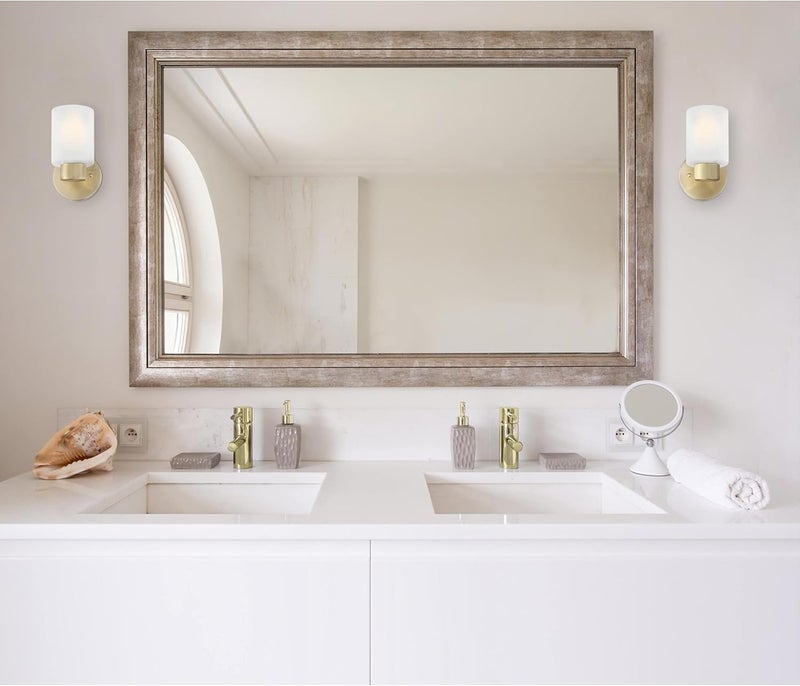 Westinghouse 6126400 Sylvestre Transitional One Light Wall Fixture Champagne Brass Finish Frosted Glass - Image 5