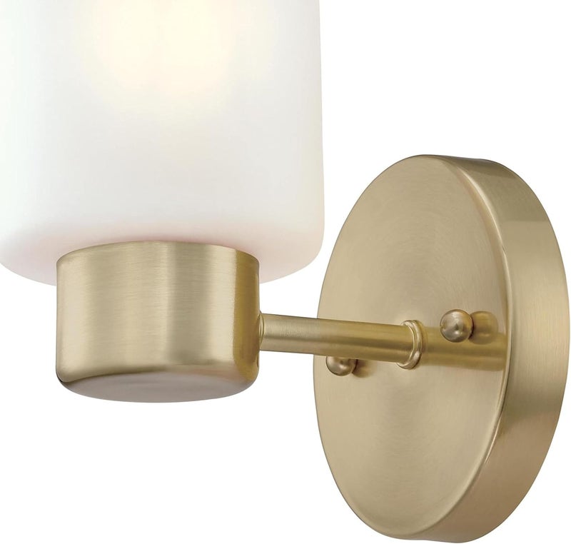 Westinghouse 6126400 Sylvestre Transitional One Light Wall Fixture Champagne Brass Finish Frosted Glass - Image 4