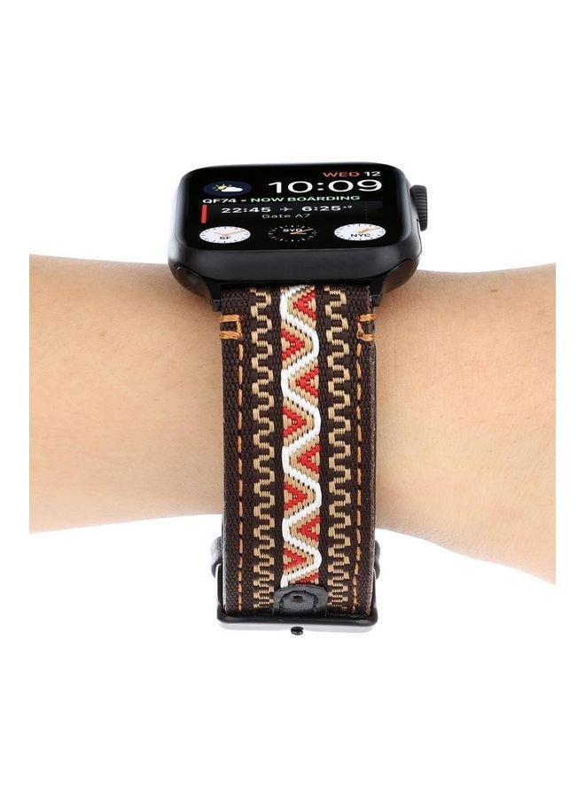 NIBEMINENT Ethnic Style Replacement Watch Strap For Apple Series 7 41mm/6 & SE 5 4 40mm/3 2 1 38mm Bohemia  - Image 5