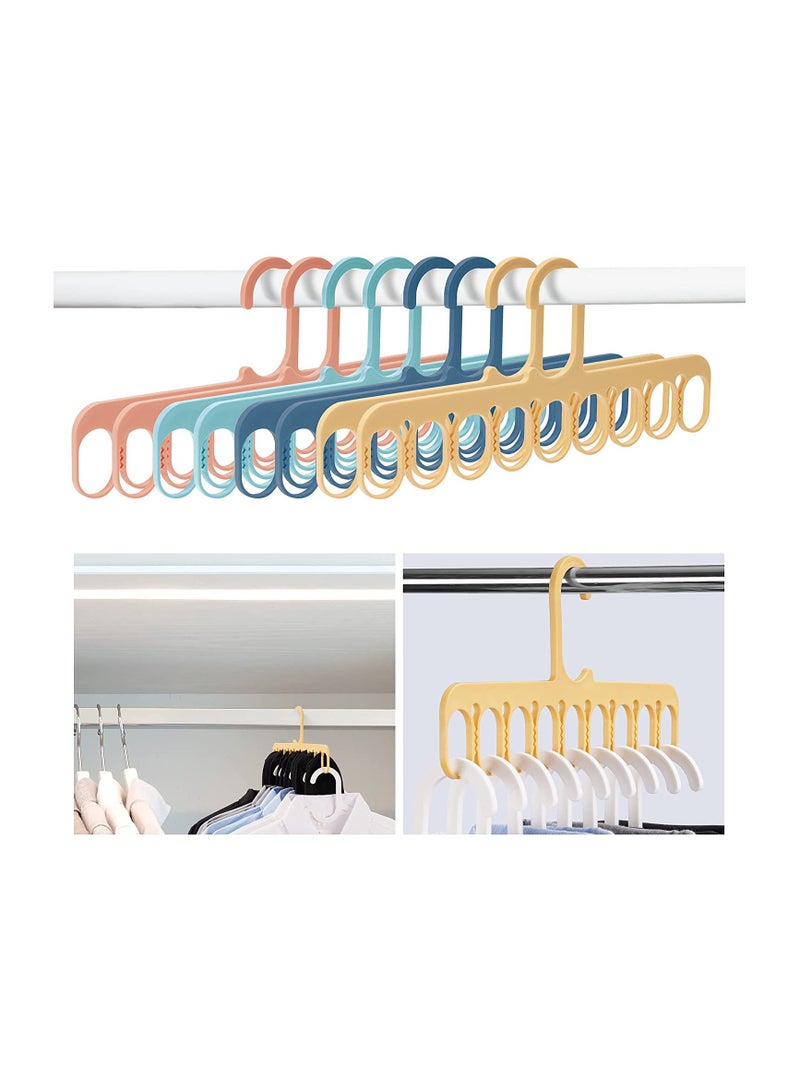 Suntown 8-Pack 9-Hole Clothes Hangers Organizer Set, Multifunction Hanger Space-Saving Wardrobe Drying Racks Clothes Storage for Scarf, Socks, Laundry Home Dormitory - Image 1