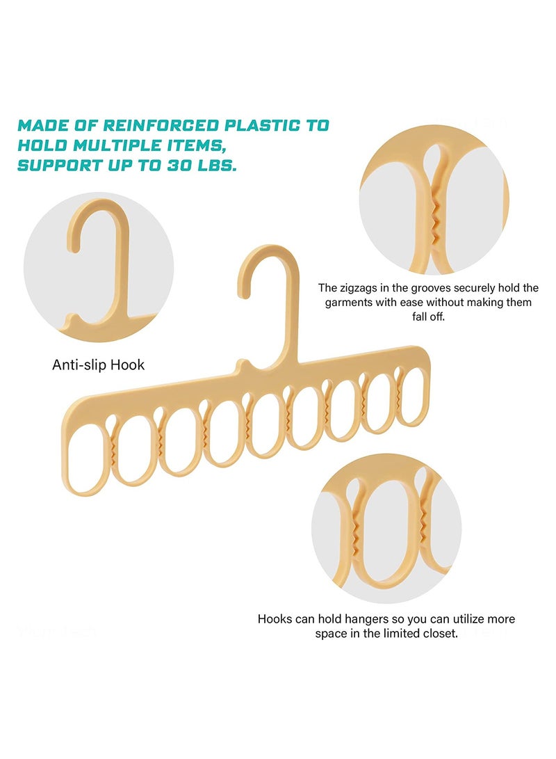 Suntown 8-Pack 9-Hole Clothes Hangers Organizer Set, Multifunction Hanger Space-Saving Wardrobe Drying Racks Clothes Storage for Scarf, Socks, Laundry Home Dormitory - Image 3