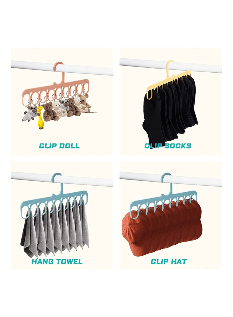 Suntown 8-Pack 9-Hole Clothes Hangers Organizer Set, Multifunction Hanger Space-Saving Wardrobe Drying Racks Clothes Storage for Scarf, Socks, Laundry Home Dormitory - Image 4