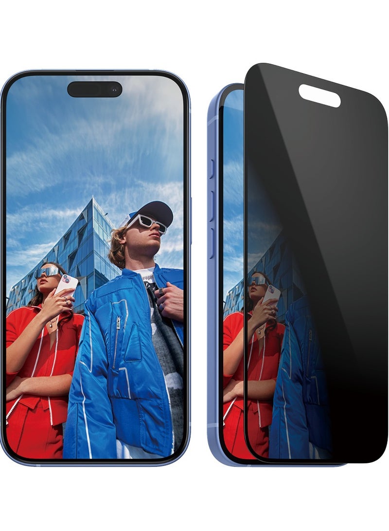 PanzerGlass حماية شاشة بانزر جلاس® للخصوصية لجهاز آبل آيفون 16 زجاج مقسى، مقاومة عالية للخدوش، مقاومة للصدمات، طلاء خالي من البقع - مع مساعدة في التركيب لتسهيل التثبيت - Image 2